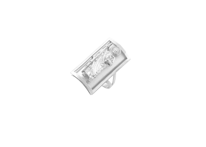 Rhodium Plated Saint Jude Fashion Ring